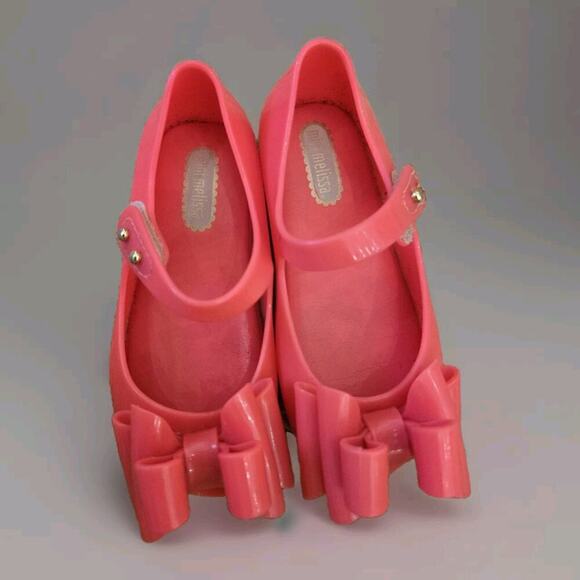 Melissa Shoes Mini Ultragirl Triple Bow‎ Hot Pink Toddler 7c - Picture 1 of 6